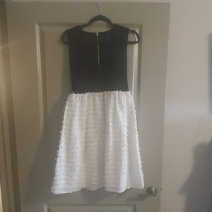 Black and white "eyelash" dress